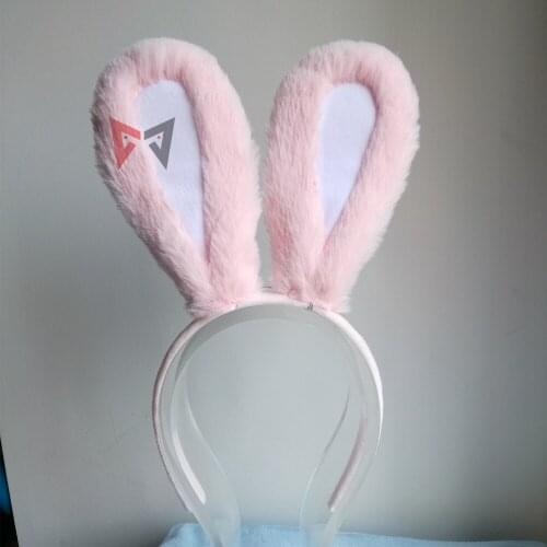 New Rabbit Ears Headwear Hairhoop Pink White Fur Cosplay Stage Performance Prop For Christmas Holiday Custom Made