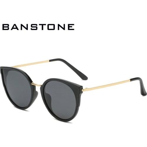 BANSTONE women Polarized sunglasses Retro Style Metal Frame Sun Glasses Famous Lady Brand Designer Oculos Feminino