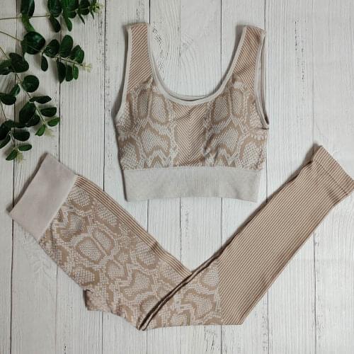 Workout clothes for women Sportswear Fitness Seamless Yoga Set Snake Print Sport Suit Legging Set Gym Outfit Yoga Woman Set