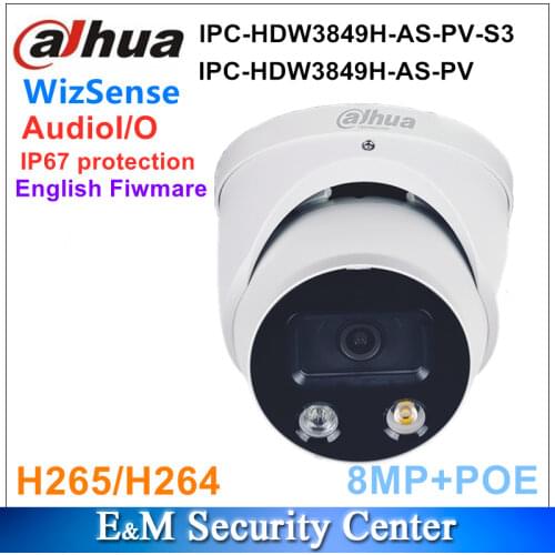 Original Dahua IPC-HDW3849H-AS-PV 8MP Full-Color Active Deterrence Fixed-Focal Eyeball Wiz Sense Network Camera
