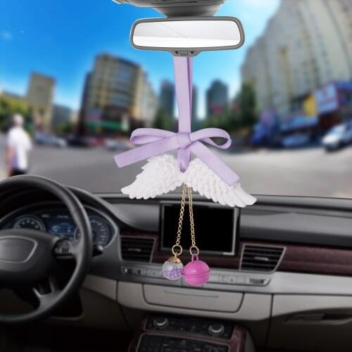 Bemost Car Pendant Angel Wings Ornaments Hanging Auto Interior Rear View Mirror Decoration Dangle Trim Car Accessorios Gifts