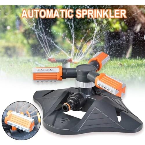 Garden Sprinkler Automatic Lawn Water Sprinklers for Yard 360 Degree 3- Arm Rotating Sprinkler System JDH88