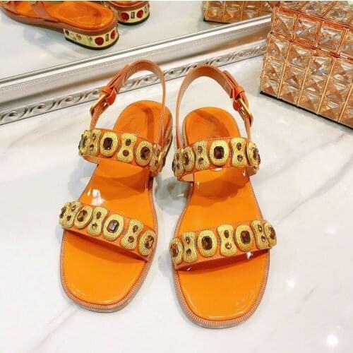 Womens Sandals Genuine Leather Summer Shoes New Fashion Flat Sandals Luxury Brands Casual Shoes Hot Sell Sandals For Women