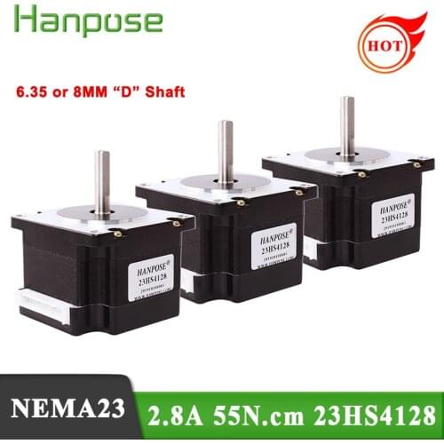 Free Shipping 3pcs NEMA 23 Stepper motor double shaft 2.8A 55N.cm 41mm 23HS4128 Stepper Motor For 3D Printer Monitor Equipment
