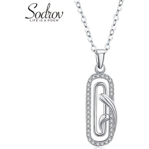Sodrov Classic Trendy Elegant 925 Sterling Silver Classic Pendant Necklace Fine Jewelry for Women