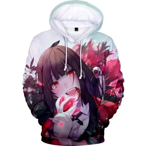 Japanese Kawaii Anime Cartoon Kakegurui 3D Hoodie Sweatshirt Men / Women Unisex Long Sleeves Streetwear Casual Pullovers