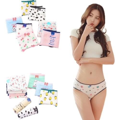 2019 New X Xl100pcs/lot Wholesale Big Girls Underwear Cotton Cartoon Bow Panties Young Woman Briefs Teenagers Pants For 15-32y