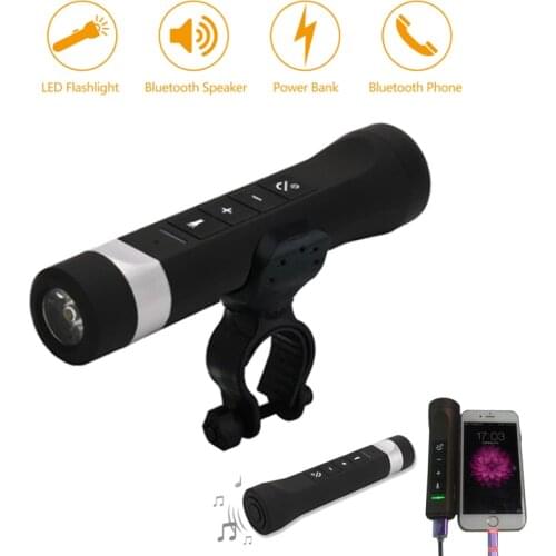 Bike Light Wireless Bluetooth audio 2200mAh mobile power bank Bicycle Front LED Flashlight Lamp USB charge Bicycle Accessories