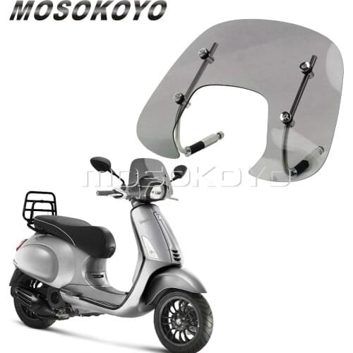 Smoke Motorcycle Windscreen for Vespa SPRINT 150 150cc Flyscreen Bolt-On Wind Deflector