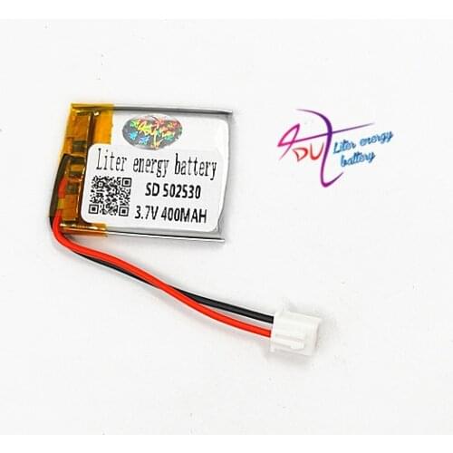XHR-2P 2.54 3.7V 400mAh 502530 in core lithium polymer battery, Bluetooth stereo