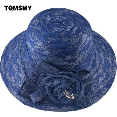 TQMSMY Womens Lace Sun Hat Big Flower Floppy Summer Hats For Women Beach Panama Breathable Hat Sun Visor Femme Cap Hats TMP32