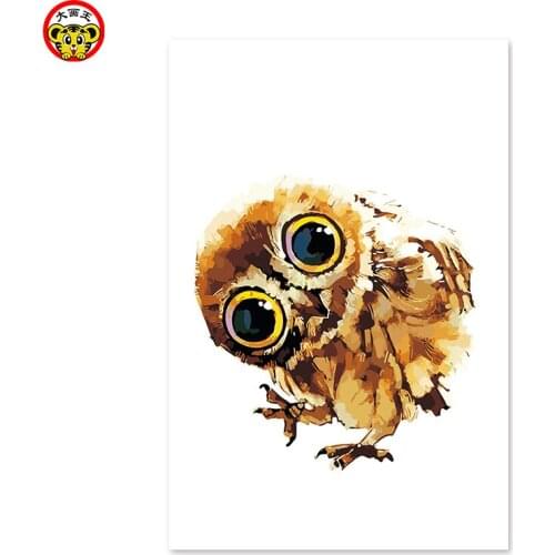 Painting by numbers art paint by number Cartoon owl cute funny picture coloring chick