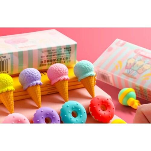 1PC Cartoon Eraser Elementary School Dedicated Christmas Without Leaving Korean Creative Fruit Animal Elephant Skin Eraser