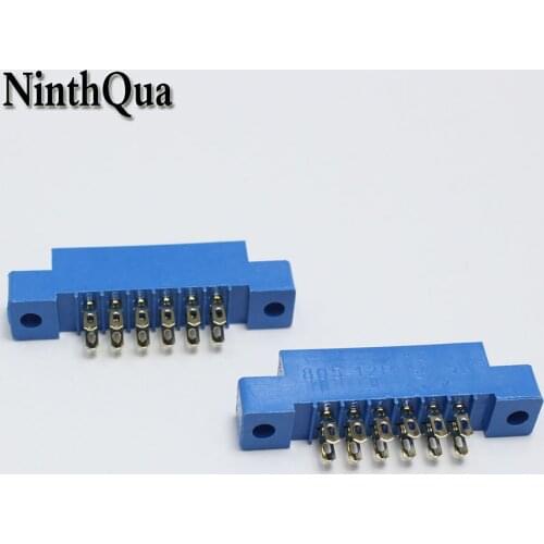 10Pcs/Lot 805 12P Card Edge Connector 3.96mm Pitch 2x6 Row 12 Pin PCB Slot Solder Socket SP12 Dip Wire Solder Type