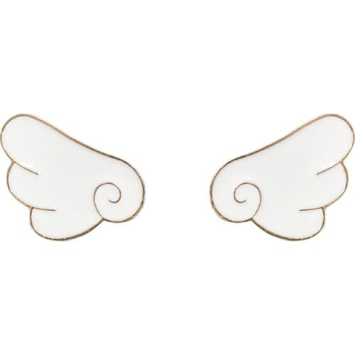 2Pcs/set Fashion Wings Enamel Lapel Cartoon Pins Cute Wings Of Angl Brooches For women Pin For Backpack Jewelry Wholesale