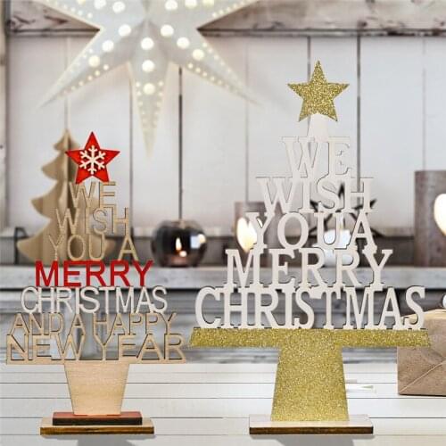 2021 Xmas Noel Merry Christmas Wooden Pendant Ornaments Christmas Tree Decorations for Home Noel Navidad Decor New Year Gifts