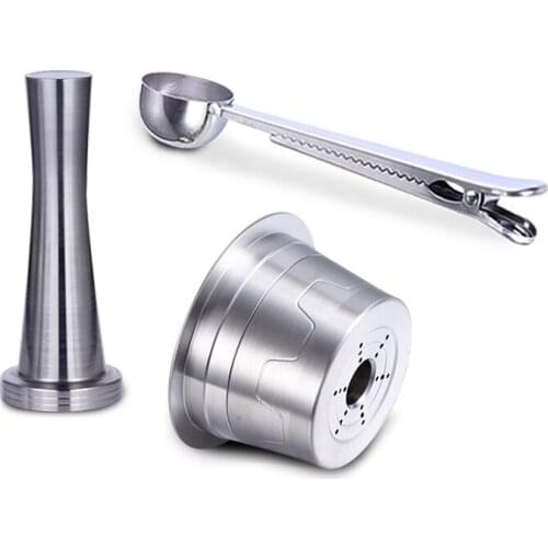 3Pcs Reusable Coffee Capsule Filter Cup Baskets for Verismo /KFEE /CBTL Replacement Coffee Pods Cup Coffee Powder Hammer