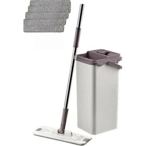 Floor Mop and Bucket 4 PCS Microfiber Pads Floor Cleaning Mop Microfiber Mop Pads Wet or Dry Usage on Hardwood Laminate Tile