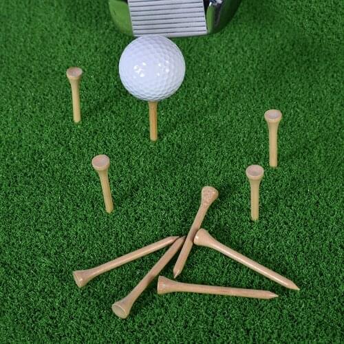 50/100Pcs Golf Tees Bamboo 83mm 70mm Unbreakable Tee Golf Training Swing Practice Accessories Less Friction Stronger 4 Size Bulk