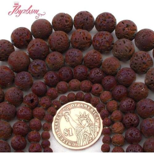 6,8,10mm Round Purple Sponge Volcanic Lava Rock Stone Beads for DIY Accessorie Women Men Necklace Bracelet Jewelry Making 15"