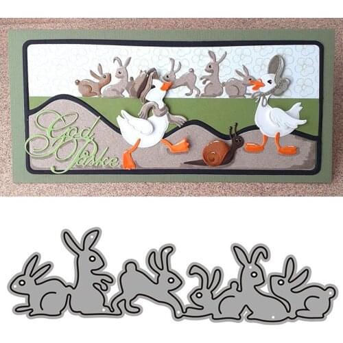 6pcs/set Rabbit Cutting Dies Metal Cutter Stencil Scrapbooking Embossing Folder Album Decor Cards Making DIY Handcraft