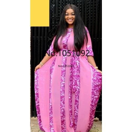 African Dresses For Women Dashiki Snake Pink African Clothes Bazin Broder Riche Sexy Slim Ruffle Sleeve Robe Evening Long Dress