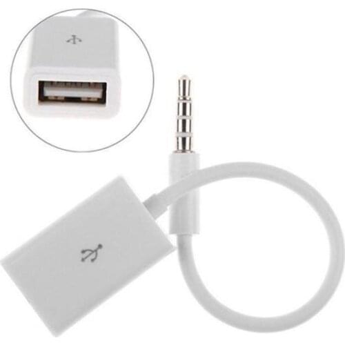 35mm Audio Plug to USB 20 Male Charge Cable Adapter For Car iPod Cord MP3 W4U5