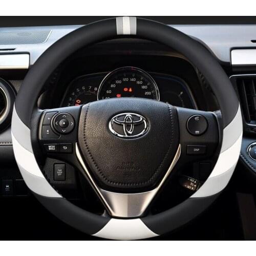 Car Steering-wheels Cover 37 38cm 15" for toyota camry corolla axio altis rav4 4Runner C-HR Fortuner Harrier Highlander Kluger