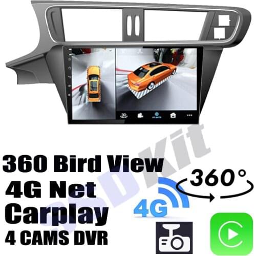 Car Audio Navigation GPS Carplay DVR 360 Birdview Around 4G Android System For Citroen C3-XR
