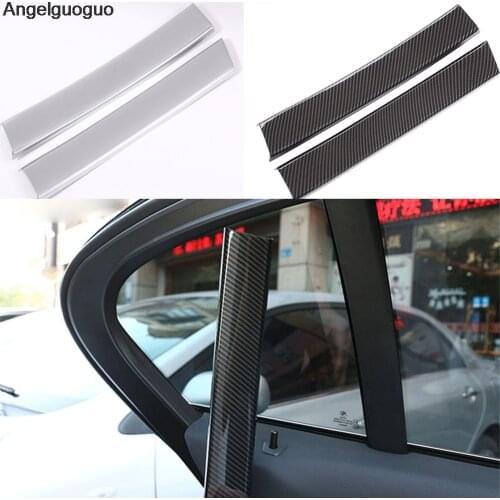 Car ABS Plastic Carbon fiber interior Window C Pillar Cover Strips Trim For 2014-2018 BMW 5 series F10 F18 G38 G30