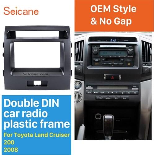 Seicane Double Din Car Stereo Radio Fascia Panel Kit for 2008 Toyota Land Cruiser 200 Frame install Dash surround DVD Player
