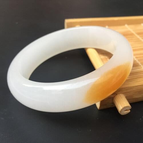 100% Natural hetian White Jade Bangle Bracelet Charm Jewellery Fashion Accessories Hand-Carved Womens Bracelet