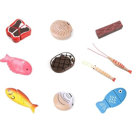 Kitchen Simulation Toy Magnet Seafood Cut Music