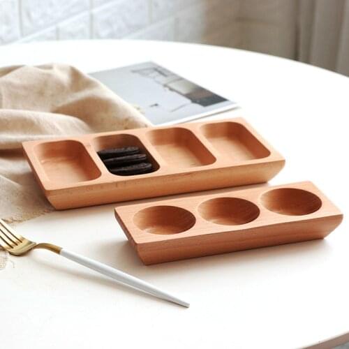Creative Japanese and Korean Style Solid Wood Dishes Hotel Tableware Handy Hotel Dim Sum Wooden Plate Wooden Plate