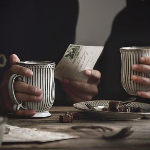 LingAo Nordic creative porcelain tableware retro style individual embossed bowls and dishes do old dishes and bowls wholesale