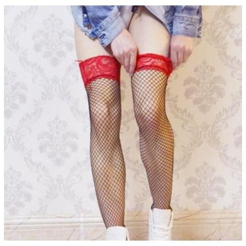 Fashion Red Stockings Sexy Mesh Stockings Male Fishnet Lingerie Funny Men Gay Underwear Exotic Sexy Clothing Lace Pattern Random