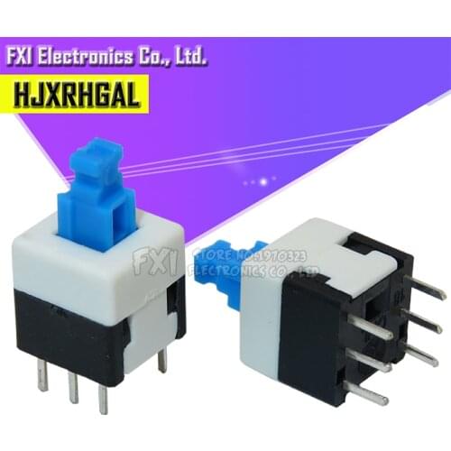 New 20PCS 8X8 8*8 mm 6Pin Push Tactile Switch Self lock /Off button Latching switch Wholesale Electronic