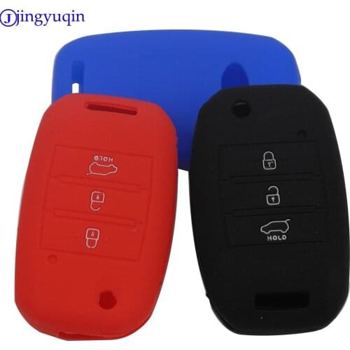 3 Buttons Silicone Folding Flid Remote New Car Key Case Cover Fob Shell Proctor For Kia Sorento Carens K2 K3 K4 K5 Car-styling
