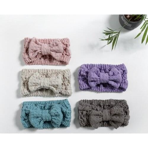 Wholesales Girls Cute Face Washing Plush Hairband OMG Letters Bow Coral Fleece Headband