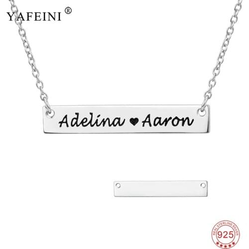 Personalized Name Necklaces Bar Name Engraved Fascinating Pendant Custom Necklace Personalized Jewelry For Women Men Lovers