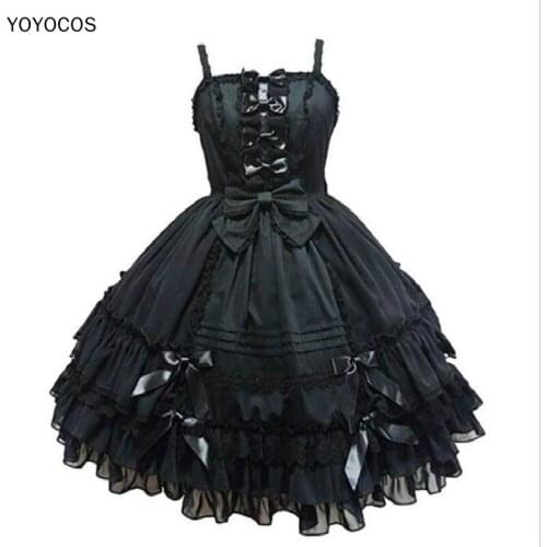 YOYOCOS Cute Lolita Victorian Medieval Red blue black Dress Women Princess Dress Halloween Party Costume for Man And Women