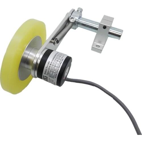 CALT Precision GHW38 3600PPR Rotary Encoder with Non-slip Roller Wheel and Metal Mounting Bracket