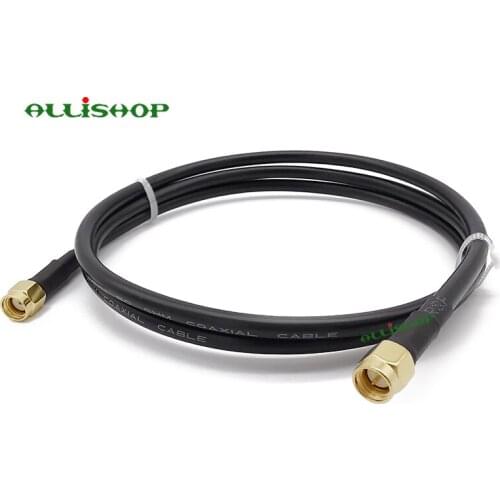 RP-SMA Male to SMA Male Plug RF Pigtail Cable RG58 Coaxial RF Pigtail Wireless Wifi Antenna Cable Signal Low Loss 1/3/5/8/10/12M