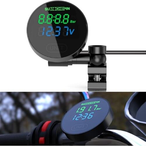 LCD Digital Display Motorcycle TPMS Tire Pressure Monitor System Tire Pressure Gauge With External Sensors Electric Detector