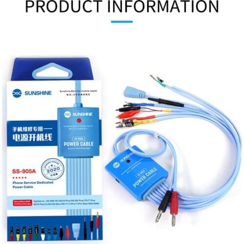 Sunshine SS-905A 908B Battery Power Supply Boot Activation Test Line For Iphone 11 Pro MAX XS X 8 7 6s Motherboard Repair Cable