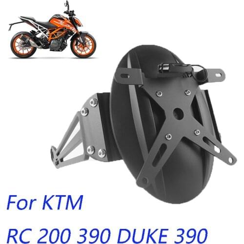 Motorcycle Rear Fender Mudguard License plate Light Holder Support With For KTM RC Duke 390 DUKE390 DUKE 200 RC200 2017 2018