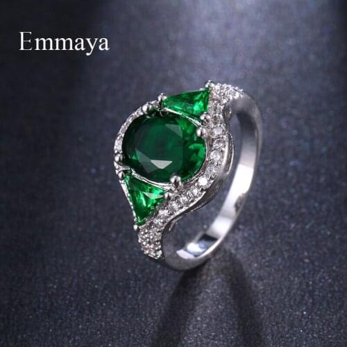 Emmaya New Arrival Sparking Ring With Round And Triangle Shape AAA ZIrconia Three Colors Choice For Women In Dinner Party Dress