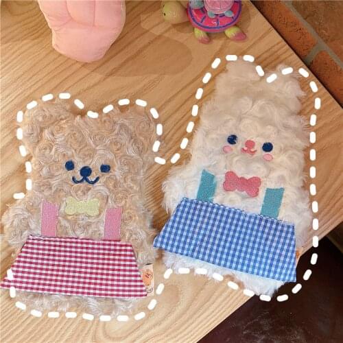 1pc Kawaii Rabbit Bear Plush Pencil Case Large Capacity Rabbit Plush Cosmetic Bags Student Stationery Storage Bag Organizer