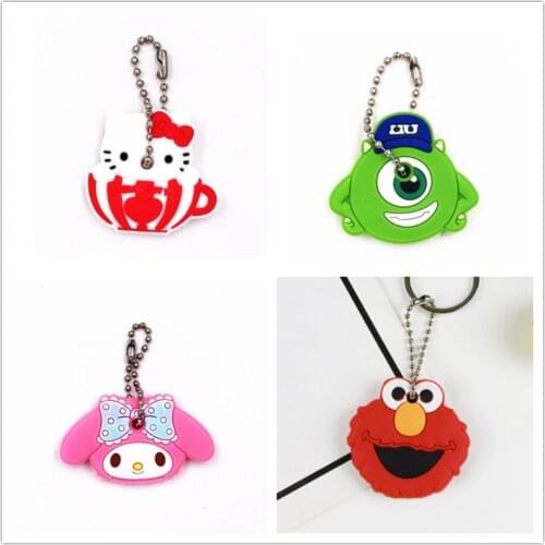 1PCS Creative Cartoon Silicone Key Protective Cover Anti-lost Keychain Female Water Access Control Card Cover Key Cover Keychain