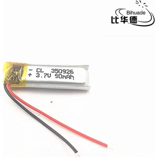 10pcs/lot 3.7V 90mAh 350926 Lithium Polymer Li-Po li ion Rechargeable Battery cells For Mp3 MP4 MP5 GPS PSP